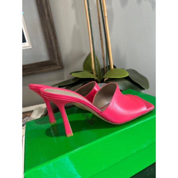Bottega Veneta Squared Toe Stiletto Sandals Lollipop Pink Womens Size 7 - Picture 8 of 11